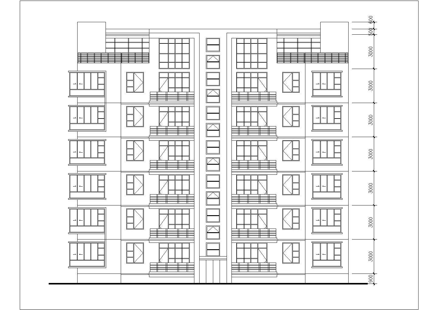 某六套小区住宅户型建筑设计规划图