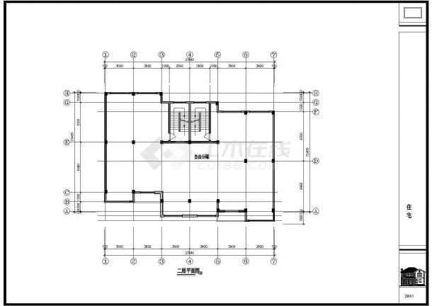  某地区沿街住宅建筑方案CAD建筑设计图纸-图二