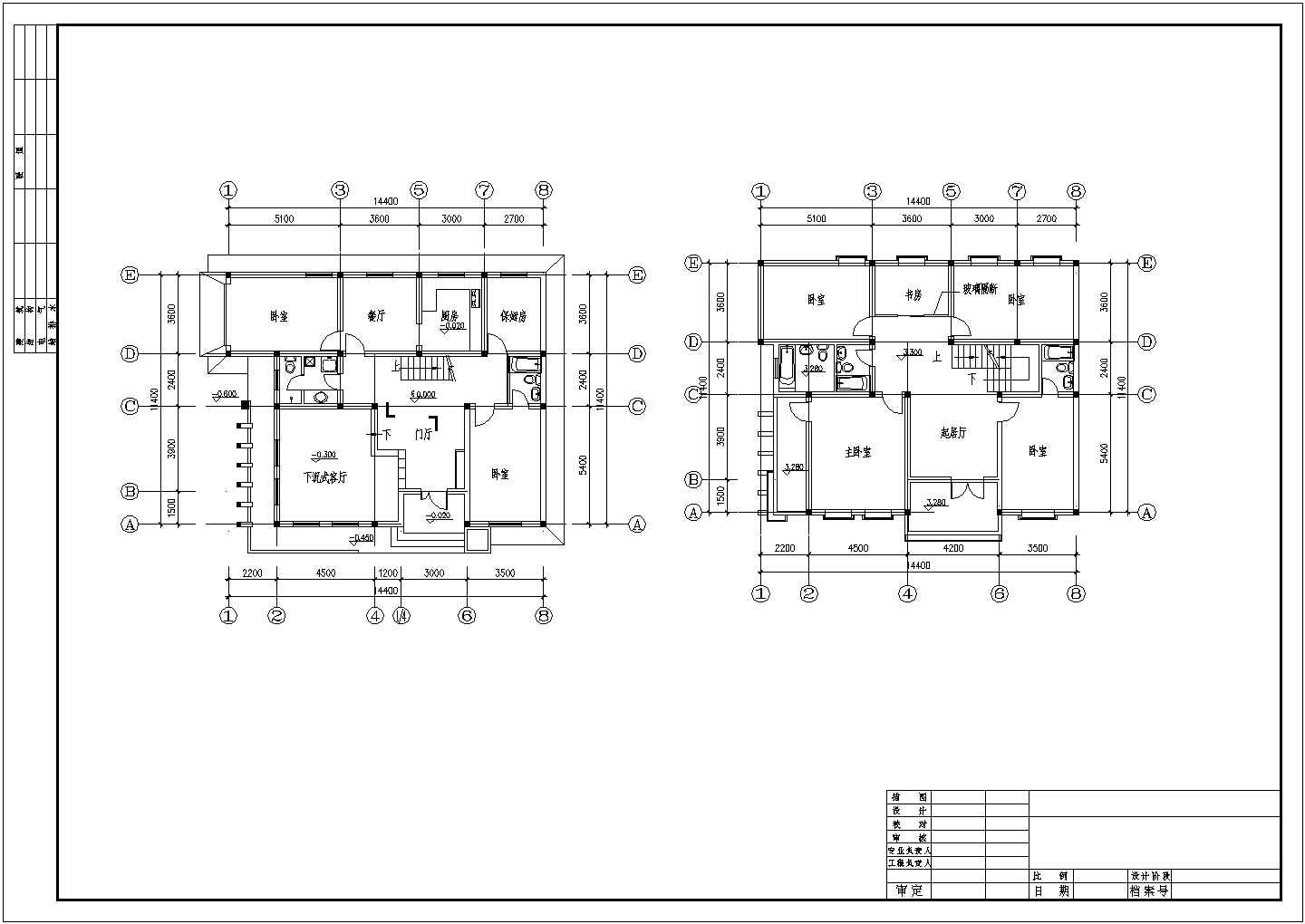  某地区现代别墅CAD建筑设计图纸
