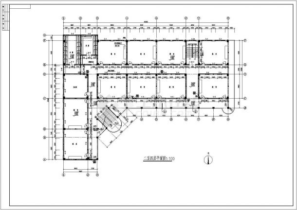 某地中学多层教学楼建筑全套设计施工图-图二