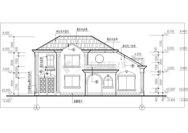 某地区别墅土建建筑CAD设计图纸-图一