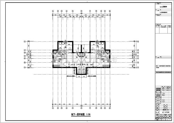 某地区标准的双联别墅全套施工CAD设计图纸-图二