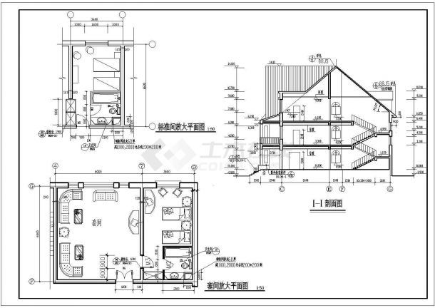 某地区别墅建筑施工总CAD建筑设计图纸-图一