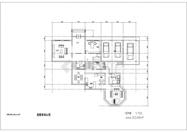 某地区别墅方案CAD建筑设计图纸-图一