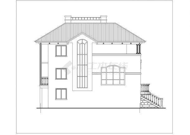 某地区隐龙居别墅建筑CAD设计图纸-图二