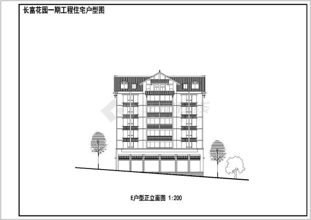 某地区某小区户型方案CAD建筑设计图纸-图二