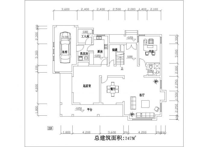 某地区二层别墅设计方案CAD建筑设计图纸_图1