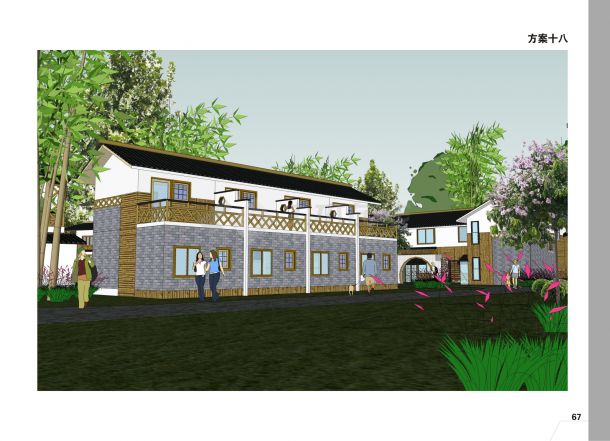 138平方米砖混结构农村庭院设计cad图-图一