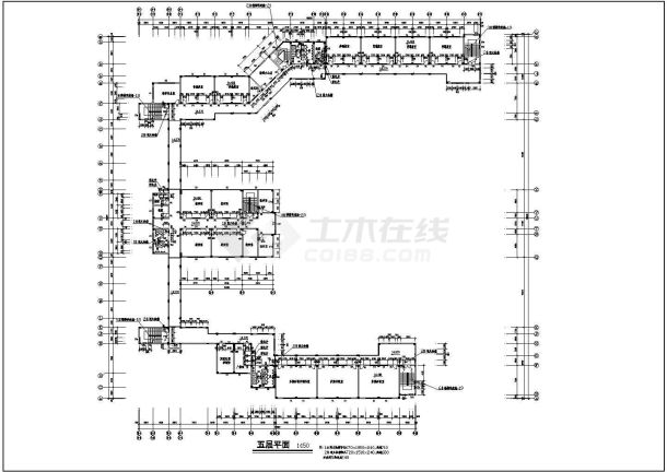 某地中学教学楼综合楼建筑施工图纸-图二