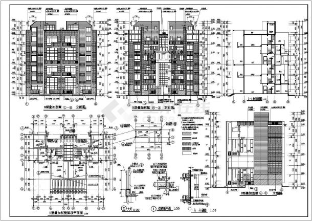 某地别墅全建筑施工CAD建筑设计图纸-图二