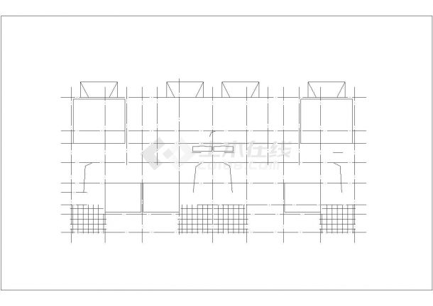 某地区四联别墅建筑CAD建筑设计图纸-图二
