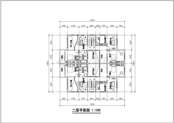 某地区竞赛别墅方案设计CAD建筑设计图纸-图二