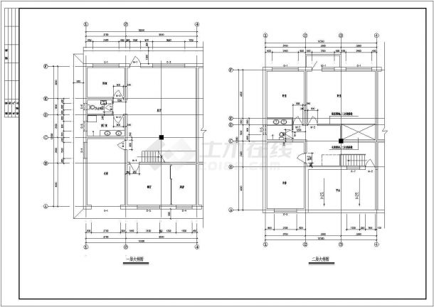 某地区二层别墅施工CAD建筑设计图纸-图一