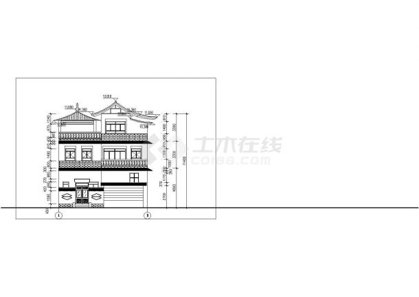 某地区别墅单体方案设计CAD建筑设计图纸-图一