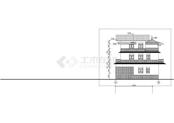 某地区别墅单体方案设计CAD建筑设计图纸-图二