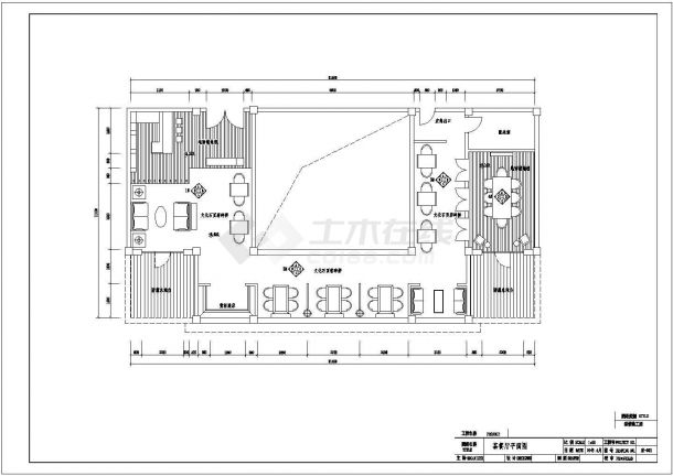 南方某经典茶餐厅装修cad施工图纸-图一