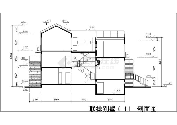 某地区德式小别墅方案设计CAD建筑设计图纸-图一