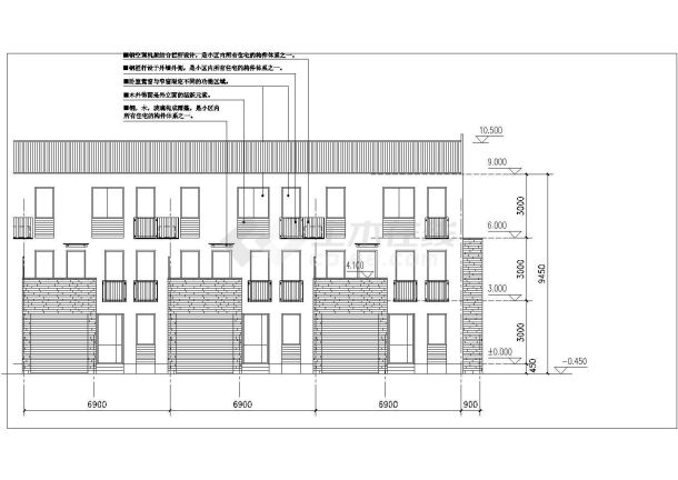 某地区德式小别墅方案设计CAD建筑设计图纸-图二