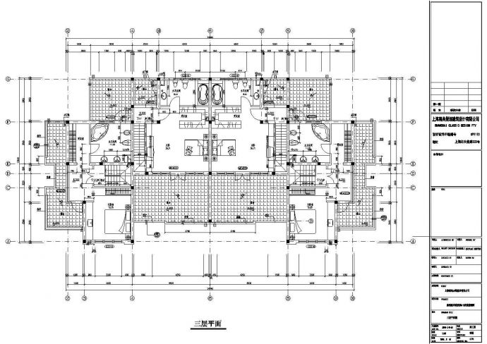 某地区某三层联排别墅建筑施工CAD建筑设计图纸_图1