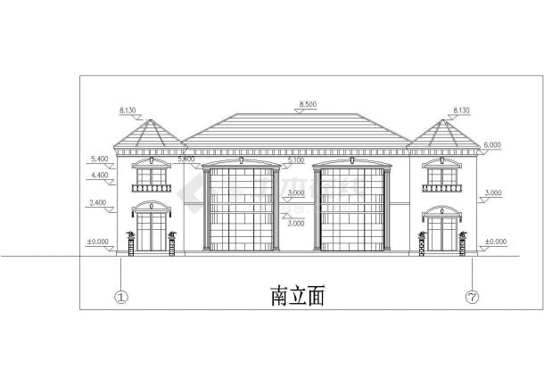 某地区某精品二层别墅方案设计CAD建筑设计图纸-图二