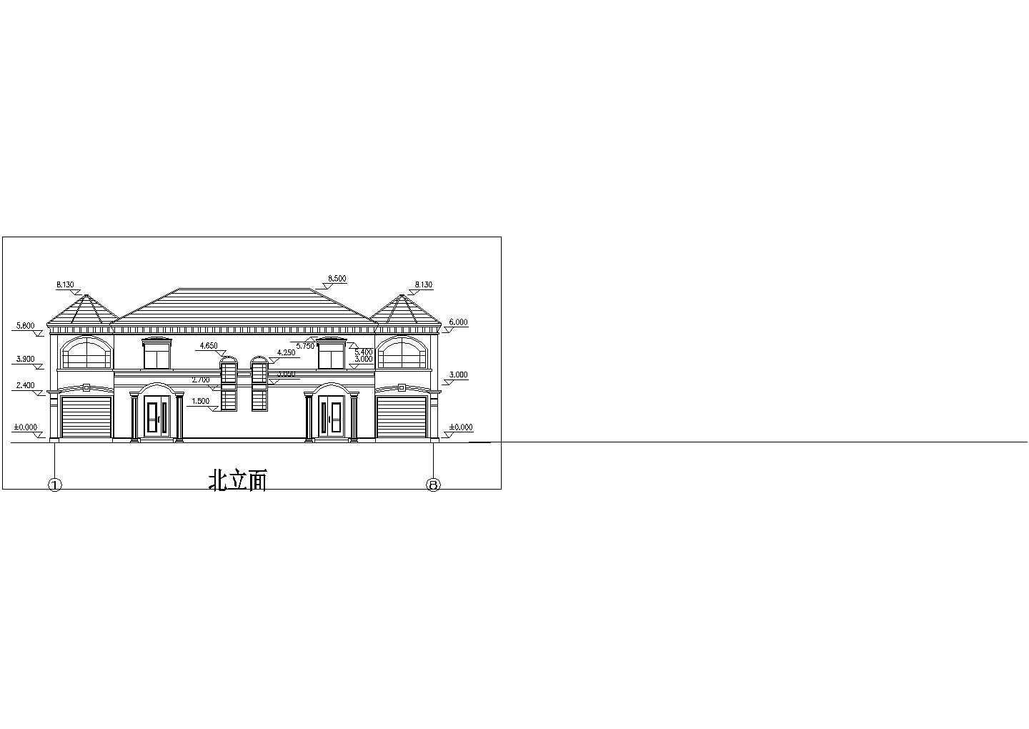 某地区某精品二层别墅方案设计CAD建筑设计图纸