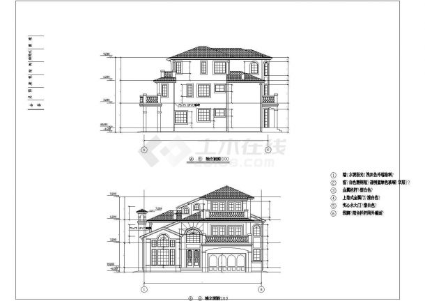 全套上海某别墅施工CAD建筑设计图纸-图一