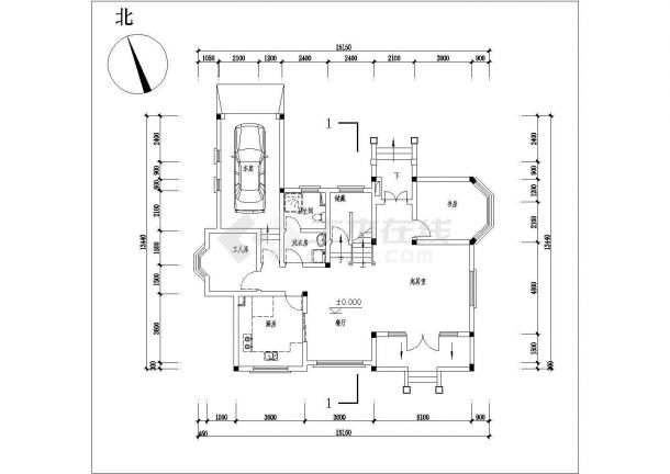 某地区欧式别墅施工CAD建筑设计图纸-图一