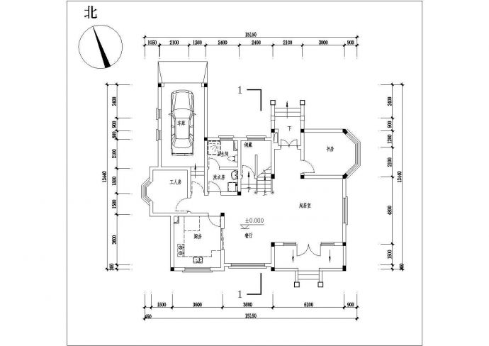 某地区欧式别墅施工CAD建筑设计图纸_图1