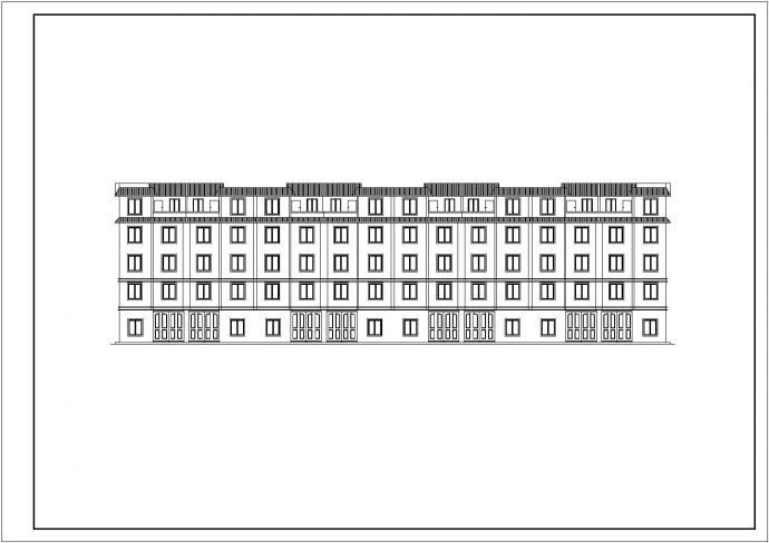 联排建筑户型建筑cad施工设计图_图1