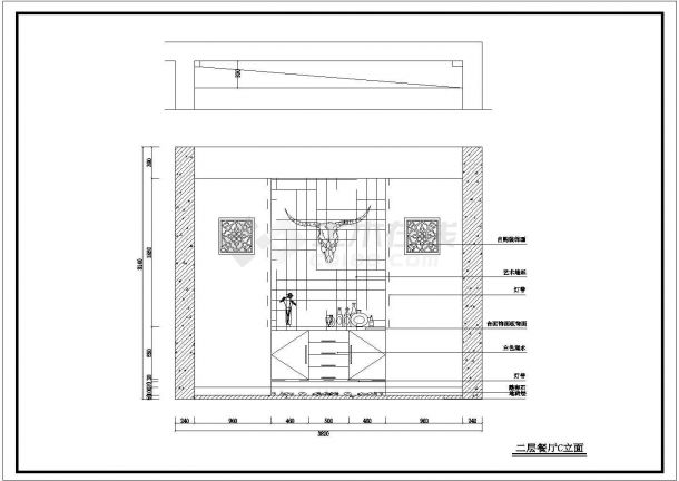 某全套室内设计装修cad施工平立面图纸-图二