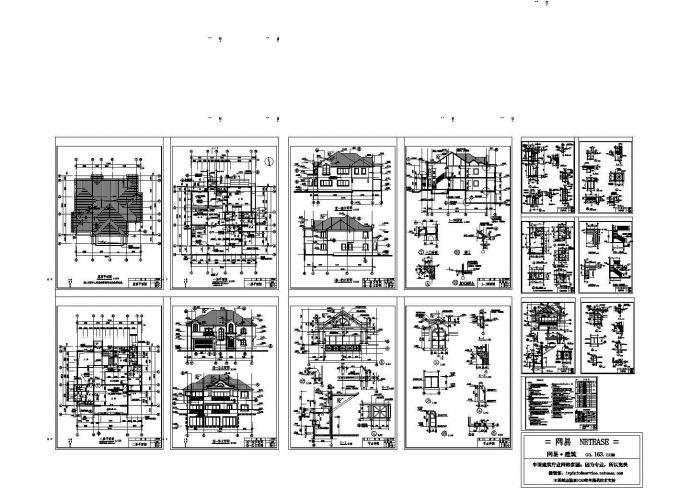 某二层美式别墅全套施工图，14张图纸_图1