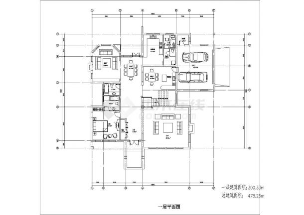 某地某别墅设计方案CAD建筑设计图纸-图二