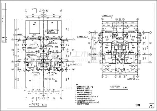 某地区很有特色的别墅全套建筑设计图纸-图一