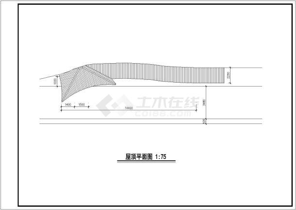 某仿古亭廊建筑全套施工CAD详图-图二