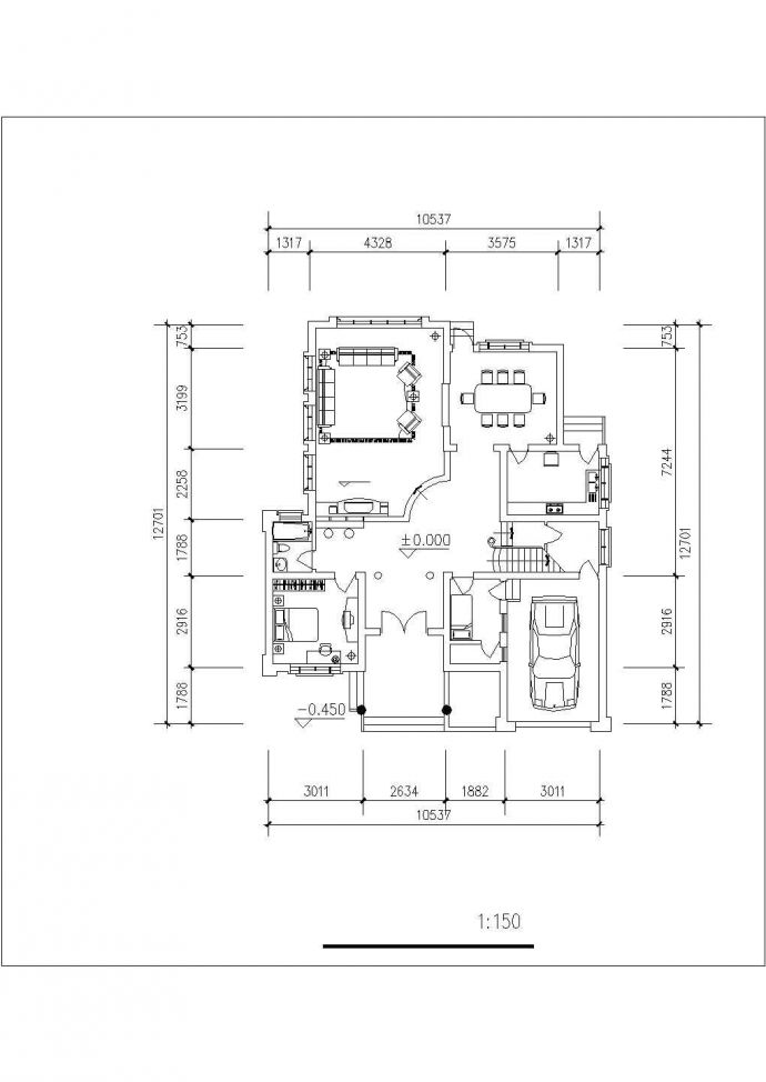 某地区欧式别墅设计方案CAD建筑设计图纸_图1