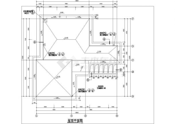 某地区某三层欧式别墅设计方案CAD建筑设计图纸-图二