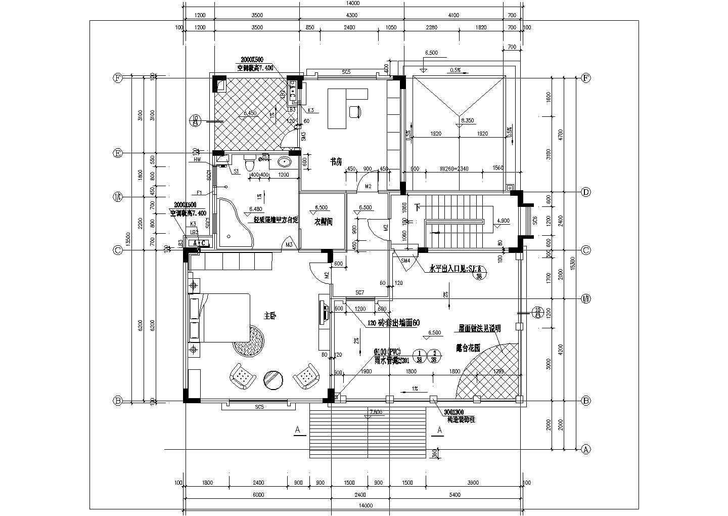 某地区某三层欧式别墅设计方案CAD建筑设计图纸