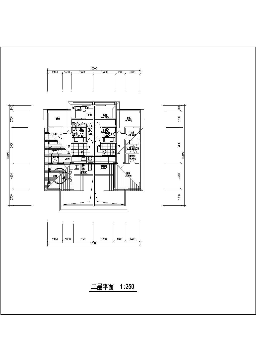 一套功能合理的别墅方案CAD建筑设计图纸
