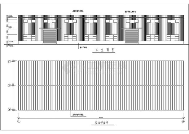 轻钢结构厂房建筑设计图（共12张）-图二