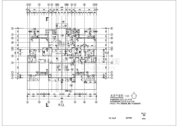 某地区加州风情别墅设计方案CAD建筑设计图纸-图一