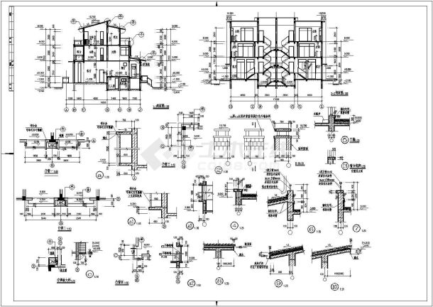 某地豪华别墅建筑设计施工图（共7张）-图一