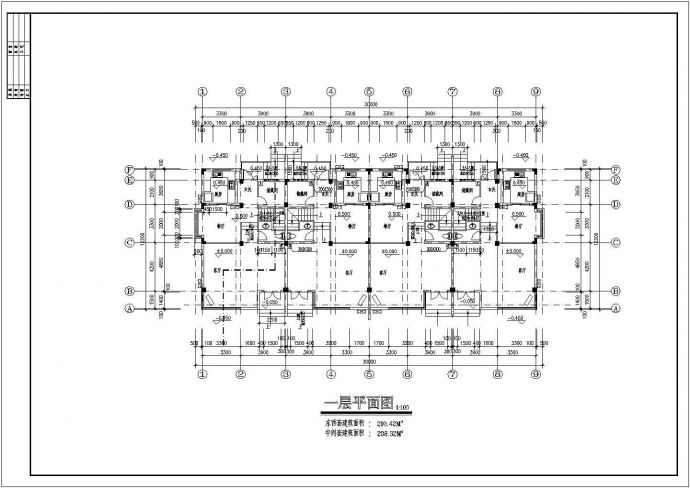 某地区某联排别墅施工CAD建筑设计图纸_图1