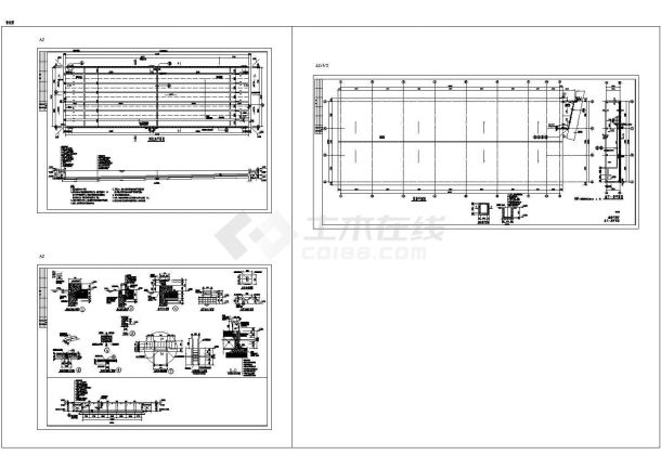 标准游泳池全套建施cad图，共三张-图一