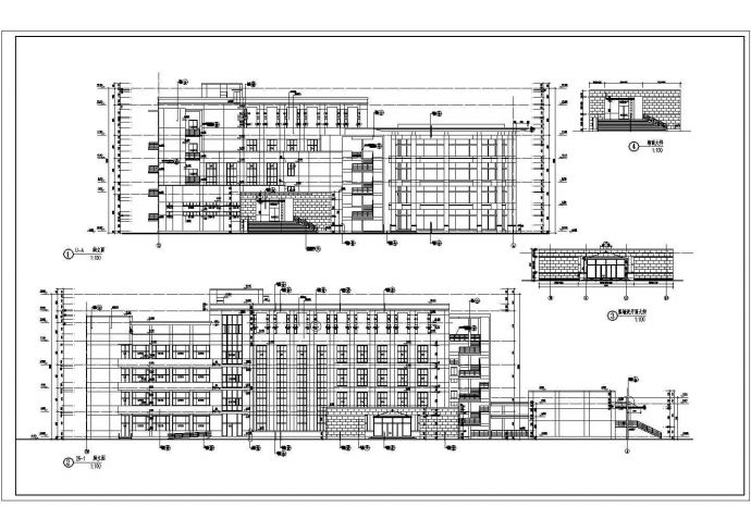 某职业技术学院图书馆建筑CAD设计施工图_图1