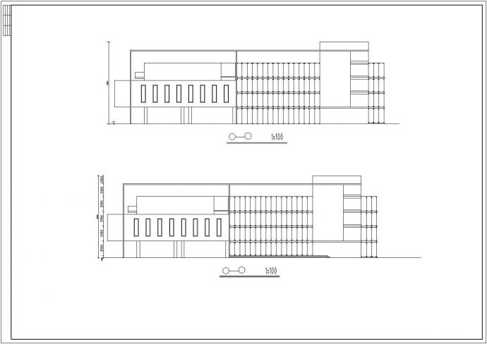 某工业学院图书馆建筑CAD设计施工图_图1