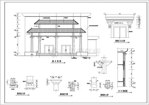 某二层会堂建筑CAD设计施工图纸-图一
