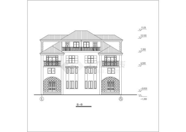 某地小型别墅建筑设计方案图（共6张）-图一