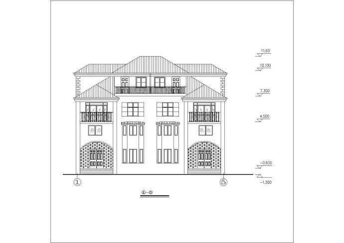 某地小型别墅建筑设计方案图（共6张）_图1