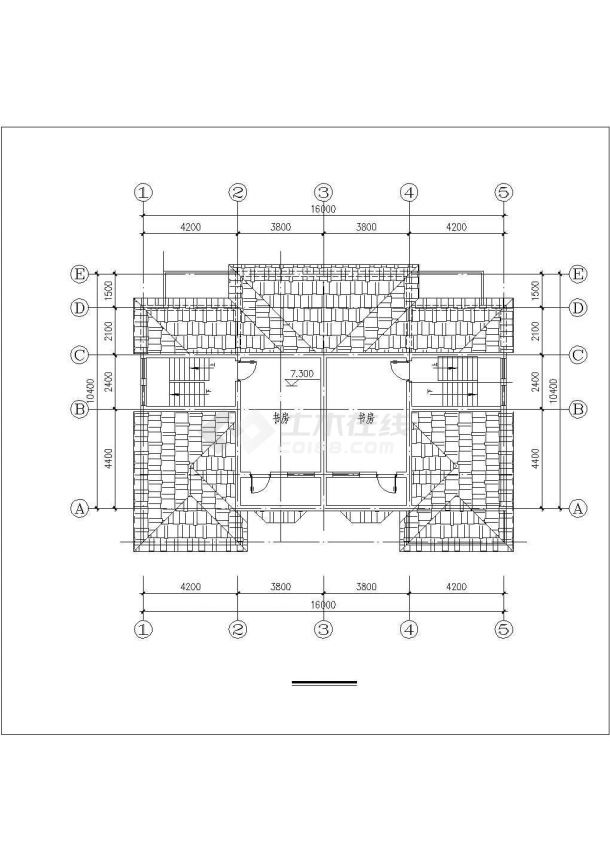 某地小型别墅建筑设计方案图（共6张）-图二
