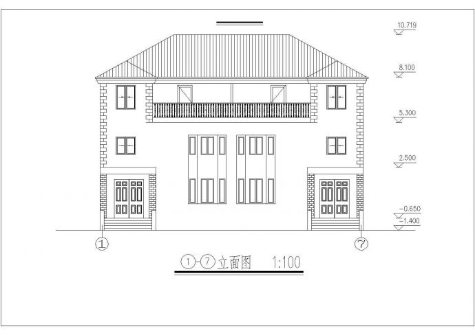 某小型别墅建筑设计方案图（共5张）_图1